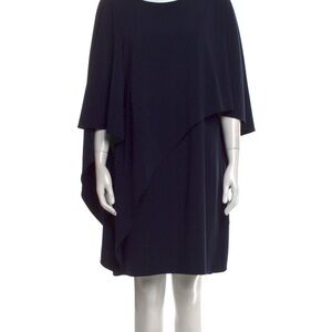 Halston Heritage Black Asymmetrical Dolman Sleeve Dress